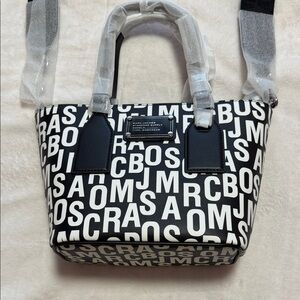New Marc Jacobs Black & White Logo Satchel